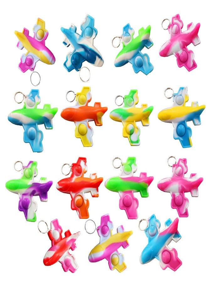 HOZKEAP 20 Packs Bulk Airplane Push Fidget Bubble Mini Pop Fidget for Adult and Kids, Summer Birthday Party Favors Supplies Classroom Students Bubble Prize - Image 1